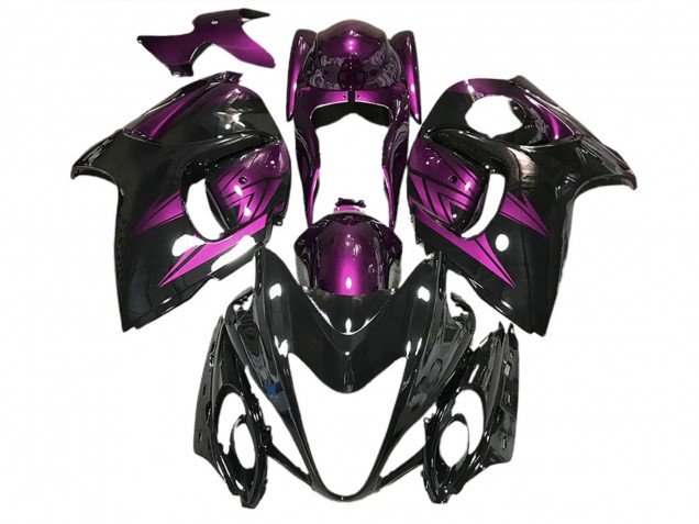 2008-2020 Glänzendes Schwarz & Dunkelviolett Suzuki GSXR 1300 Motorrad Verkleidungen