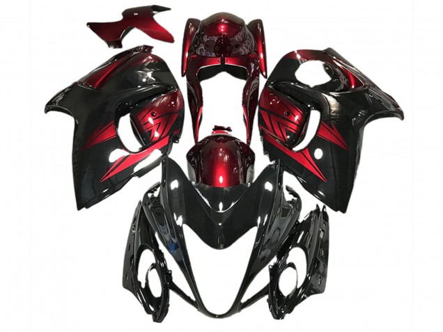 2008-2020 Glänzendes Schwarz & Tiefrot Suzuki GSXR 1300 Motorrad Verkleidungen 2008-2020 Glänzendes Schwarz & Tiefrot Suzuki GSXR 1300 Motorrad Verkleidungen