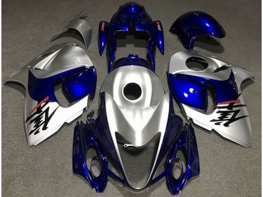 2008-2020 Silber Glänzend & Blau Suzuki GSXR 1300 Motorrad Verkleidungen
