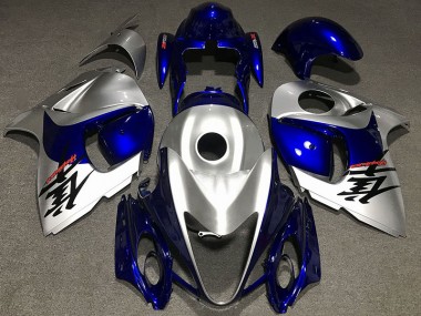 2008-2020 Silber Glänzend & Blau Suzuki GSXR 1300 Motorrad Verkleidungen