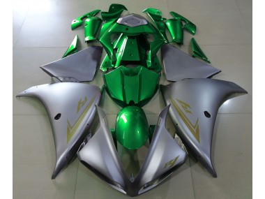 2009-2011 Matt Silber & Grün Yamaha R1 Motorrad Verkleidungen