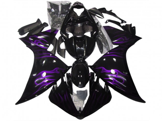 2009-2011 Schwarz & Lila Flamme Yamaha R1 Motorrad Verkleidungen 2009-2011 Schwarz & Lila Flamme Yamaha R1 Motorrad Verkleidungen