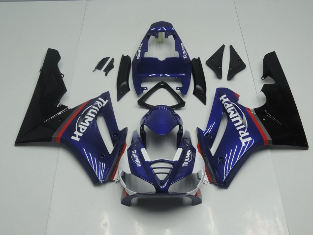 2009-2012 Blau & Rot Glänzend Triumph Daytona 675 Motorrad Verkleidungen