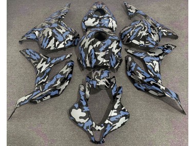 2009-2012 Blau & Silber Camo Honda CBR600RR Motorrad Verkleidungen