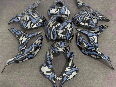 2009-2012 Blau & Silber Camo Honda CBR600RR Motorrad Verkleidungen