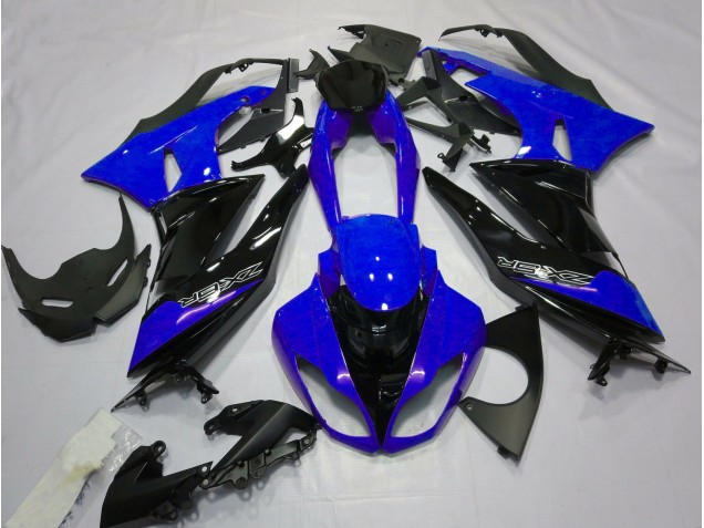 2009-2012 Glänzend Blau & Schwarz Kawasaki ZX6R Motorrad Verkleidungen