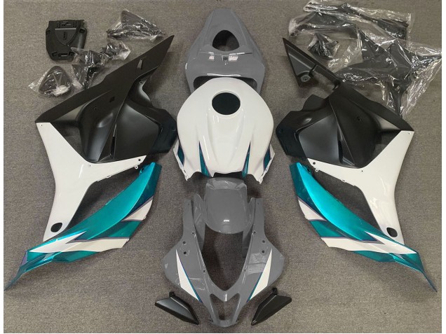 2009-2012 Glänzend Grauweiß & Hellblau Honda CBR600RR Motorrad Verkleidungen 2009-2012 Glänzend Grauweiß & Hellblau Honda CBR600RR Motorrad Verkleidungen