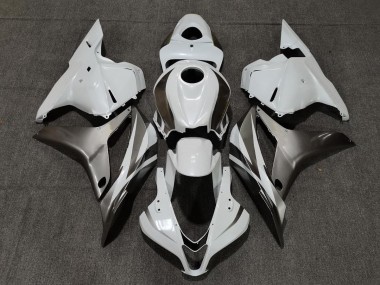 2009-2012 Glänzend Weiß & Silber Honda CBR600RR Motorrad Verkleidungen