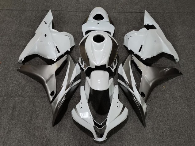 2009-2012 Glänzend Weiß & Silber Honda CBR600RR Motorrad Verkleidungen