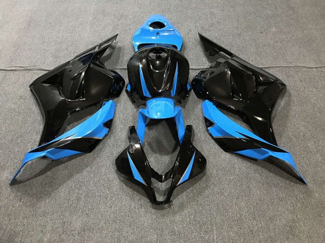 2009-2012 Glänzendes Schwarz & Himmelblau Honda CBR600RR Motorrad Verkleidungen