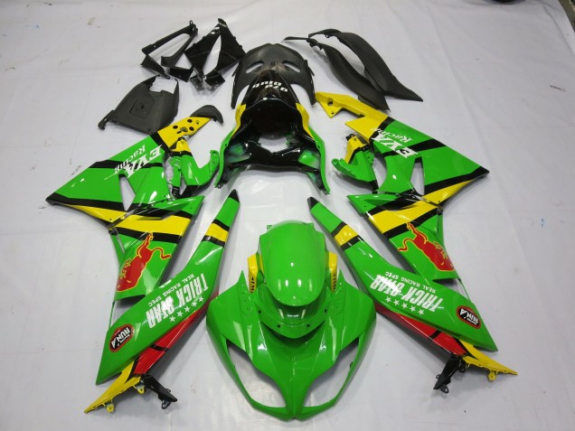 2009-2012 Grün Gelb Kawasaki ZX6R Motorrad Verkleidungen