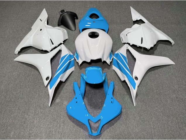 2009-2012 Hellblauer & Weißer Seitenstreifen Honda CBR600RR Motorrad Verkleidungen 2009-2012 Hellblauer & Weißer Seitenstreifen Honda CBR600RR Motorrad Verkleidungen