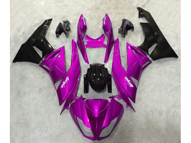 2009-2012 Kräftiges Pink Glänzend Kawasaki ZX6R Motorrad Verkleidungen