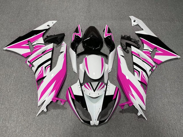 2009-2012 Rosa Weiß & Schwarz Zag Kawasaki ZX6R Motorrad Verkleidungen 2009-2012 Rosa Weiß & Schwarz Zag Kawasaki ZX6R Motorrad Verkleidungen