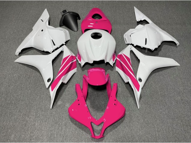 2009-2012 Rosa & Weißer Seitenstreifen Honda CBR600RR Motorrad Verkleidungen 2009-2012 Rosa & Weißer Seitenstreifen Honda CBR600RR Motorrad Verkleidungen