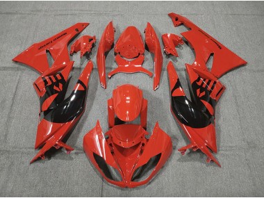 2009-2012 Rot Punisher Kawasaki ZX6R Motorrad Verkleidungen
