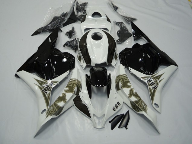 2009-2012 Schwarz Gold & Weiß Honda CBR600RR Motorrad Verkleidungen