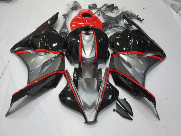 2009-2012 Schwarz & Grau Rot Pin Honda CBR600RR Motorrad Verkleidungen