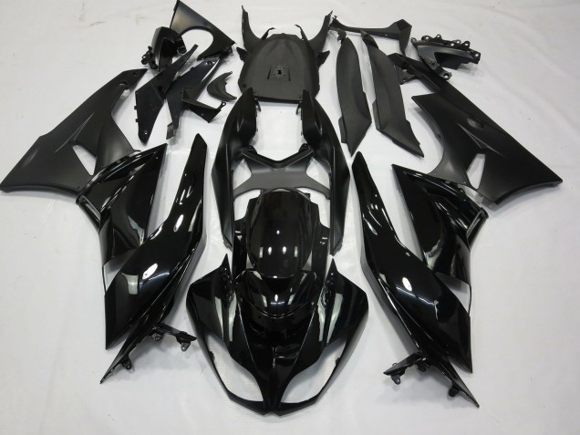 2009-2012 Schwarz-Matt Glänzend Kawasaki ZX6R Motorrad Verkleidungen