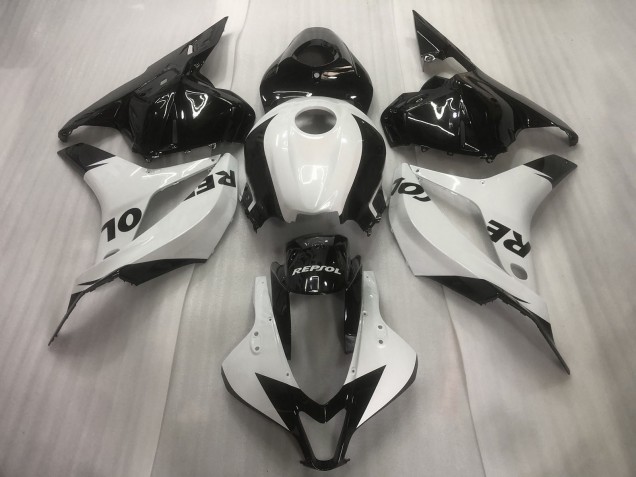 2009-2012 Weiß / Schwarz Repsol Einfarbig Honda CBR600RR Motorrad Verkleidungen