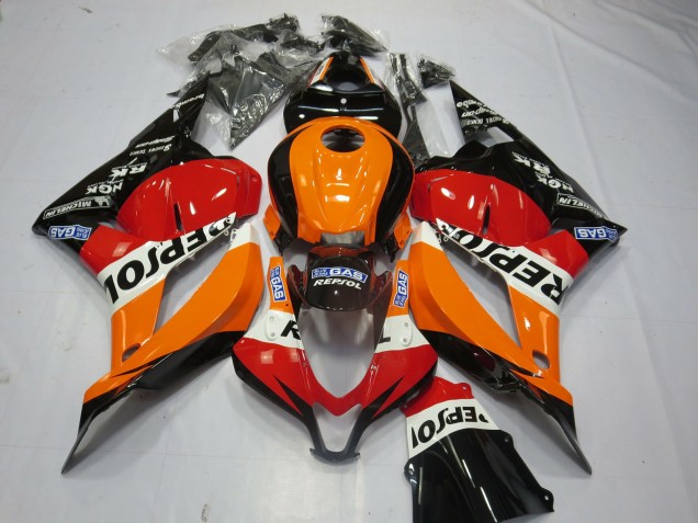 2009-2012 Schwarz Repsol Honda CBR600RR Motorrad Verkleidungen