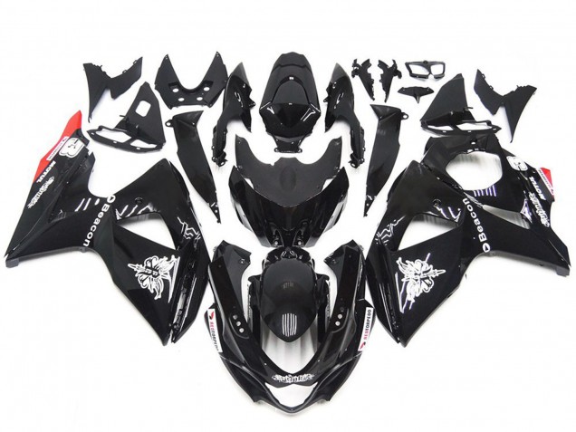 2009-2016 Einfarbig Schwarz Rot Glänzend Stil Suzuki GSXR 1000 Motorrad Verkleidungen