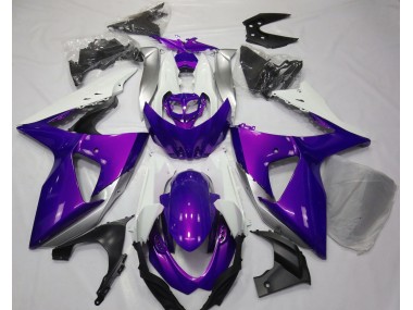 2009-2016 Glanz Lila & Weiß Suzuki GSXR 1000 Motorrad Verkleidungen