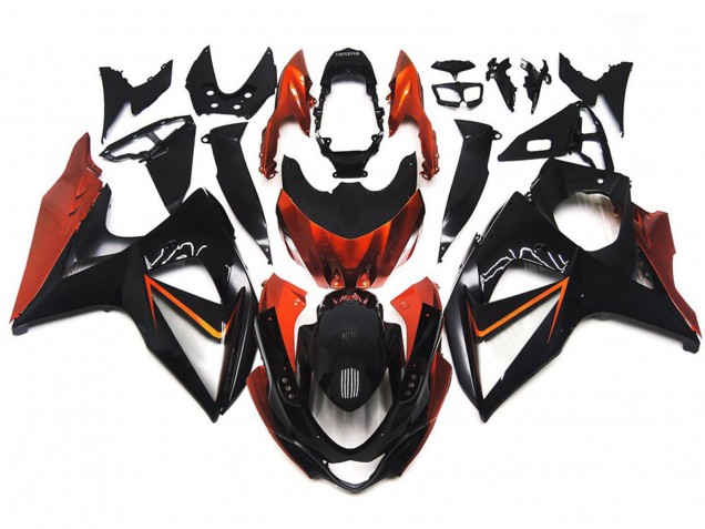 2009-2016 Orange & Schwarz Nach Maß Mit Silbereinlage Suzuki GSXR 1000 Motorrad Verkleidungen 2009-2016 Orange & Schwarz Nach Maß Mit Silbereinlage Suzuki GSXR 1000 Motorrad Verkleidungen