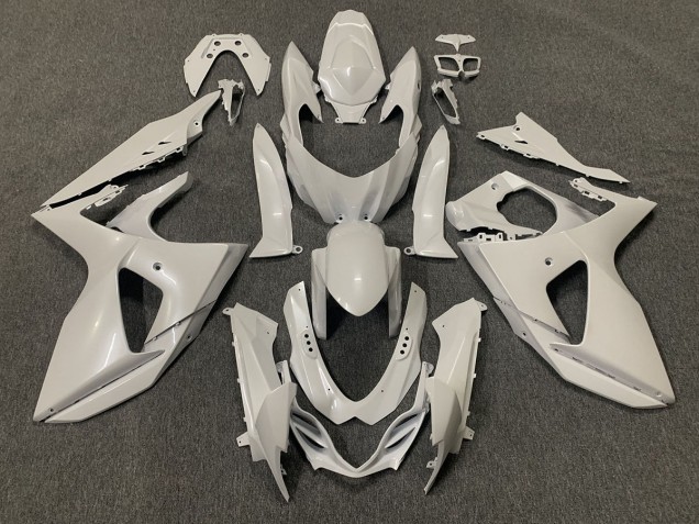 2009-2016 Schlichte Glanz Weiß Suzuki GSXR 1000 Motorrad Verkleidungen