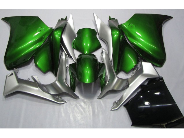2010-2013 Dunkelgrün & Silber Honda VFR1200 Motorrad Verkleidungen