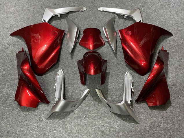 2010-2013 Rot & Silber Honda VFR1200 Motorrad Verkleidungen