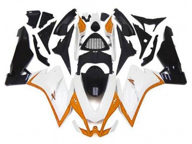 2010-2015 Glänzend Weiß & Orange Aprilia RSV4 1000 Motorrad Verkleidungen