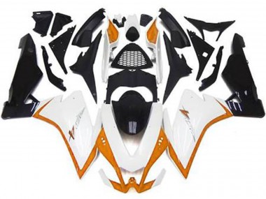2010-2015 Glänzend Weiß & Orange Aprilia RSV4 1000 Motorrad Verkleidungen