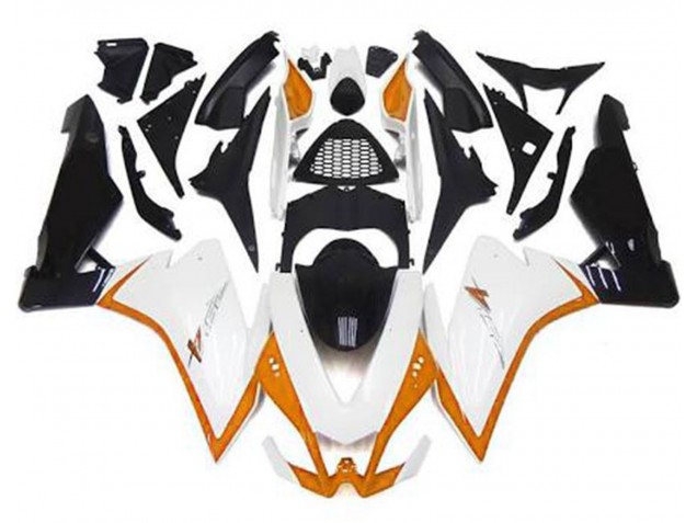 2010-2015 Glänzend Weiß & Orange Aprilia RSV4 1000 Motorrad Verkleidungen
