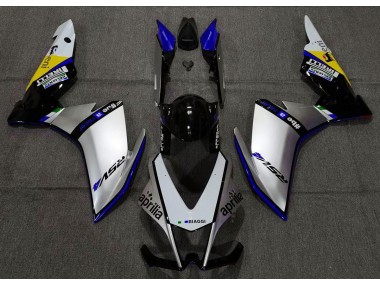 2010-2015 Silber Pirelli & Blau Aprilia RSV4 1000 Motorrad Verkleidungen