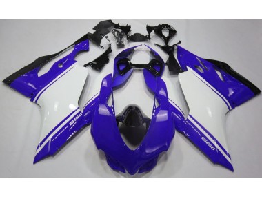 2011-2014 Glänzend Blau Weiß & Schwarz Ducati 1199 Motorrad Verkleidungen