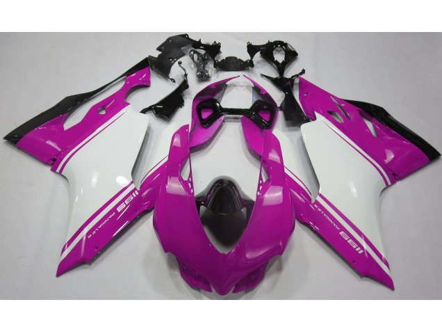 2011-2014 Glanzrosa Weiß & Schwarz Ducati 1199 Motorrad Verkleidungen