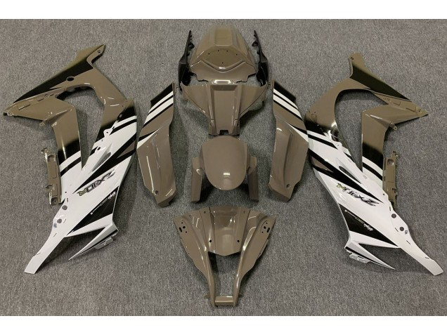 2011-2015 Glänzend Braun & Weiß Kawasaki ZX10R Motorrad Verkleidungen