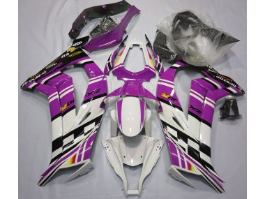 2011-2015 Lila-Schwarz-Weiß Kawasaki ZX10R Motorrad Verkleidungen
