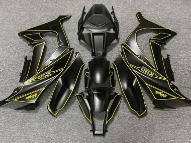 2011-2015 Matt Schwarzes & Gelbes Futter Kawasaki ZX10R Motorrad Verkleidungen