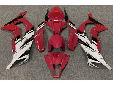 2011-2015 Rot Glänzend & Weiß Kawasaki ZX10R Motorrad Verkleidungen