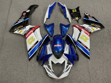 2011-2024 22 Rockstar Weiß & Blau Suzuki GSXR 600-750 Motorrad Verkleidungen