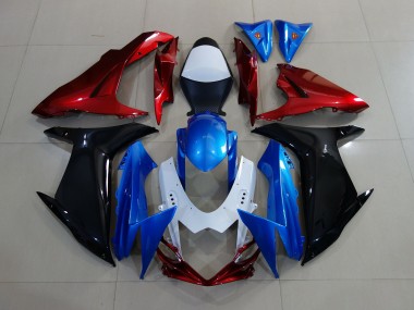 2011-2024 Benutzerdefiniert Rot Schwarz & Blau Suzuki GSXR 600-750 Motorrad Verkleidungen