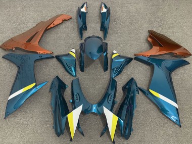 2011-2024 Glänzend Hellblau & Orange Suzuki GSXR 600-750 Motorrad Verkleidungen