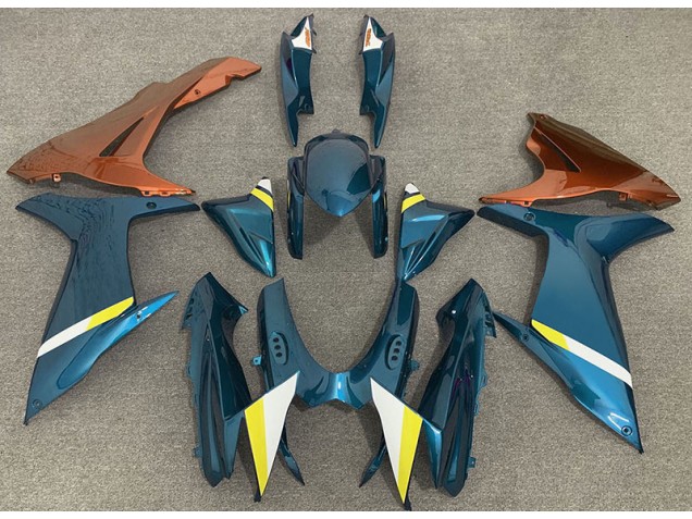 2011-2024 Glänzend Hellblau & Orange Suzuki GSXR 600-750 Motorrad Verkleidungen