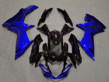 2011-2024 Glänzendes Schwarz & Aquablau Suzuki GSXR 600-750 Motorrad Verkleidungen