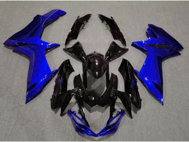 2011-2024 Glänzendes Schwarz & Aquablau Suzuki GSXR 600-750 Motorrad Verkleidungen