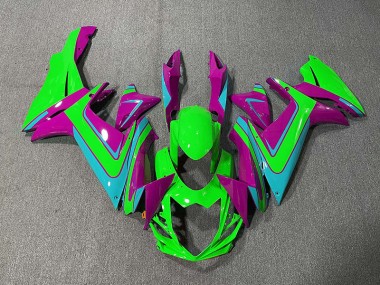 2011-2024 Grün Hellblau & Magenta Suzuki GSXR 600-750 Motorrad Verkleidungen