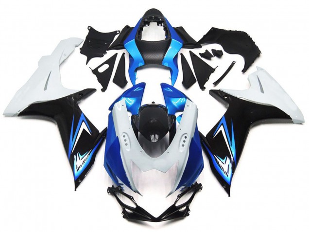 2011-2024 Hellblau & Glänzend Weiß Mit Schwarz Suzuki GSXR 600-750 Motorrad Verkleidungen