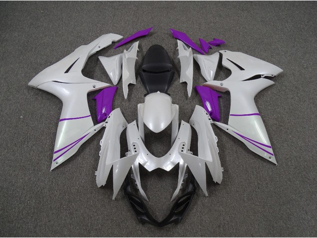 2011-2024 Perlweiß & Lila Suzuki GSXR 600-750 Motorrad Verkleidungen